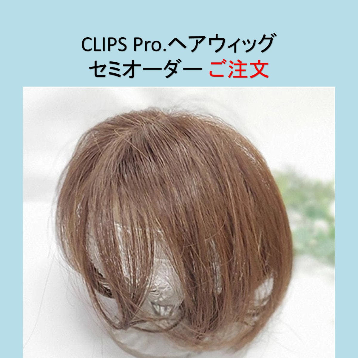 CLIPS.Pro セミオーダーメイドヘアウィッグ(トップ・分け目)の卸・通販