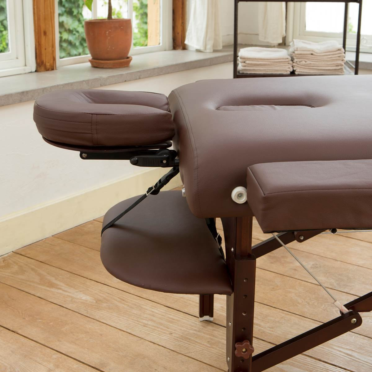 高級低反発ワイド木製折りたたみベッド006SWDX（ダークブラウン）の卸