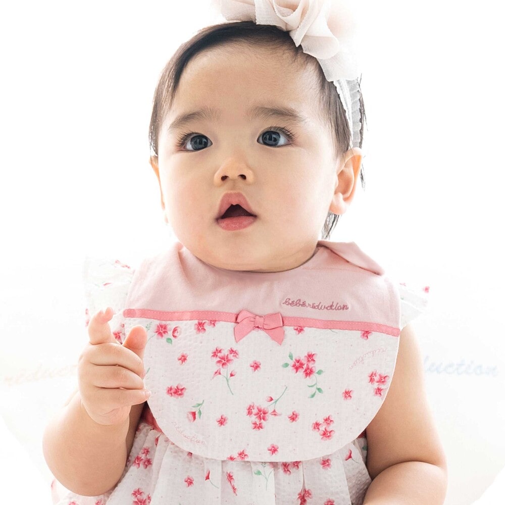 花柄リップルスタイ(ワンサイズ ピンク系): 新生児/ベビー【べべモール