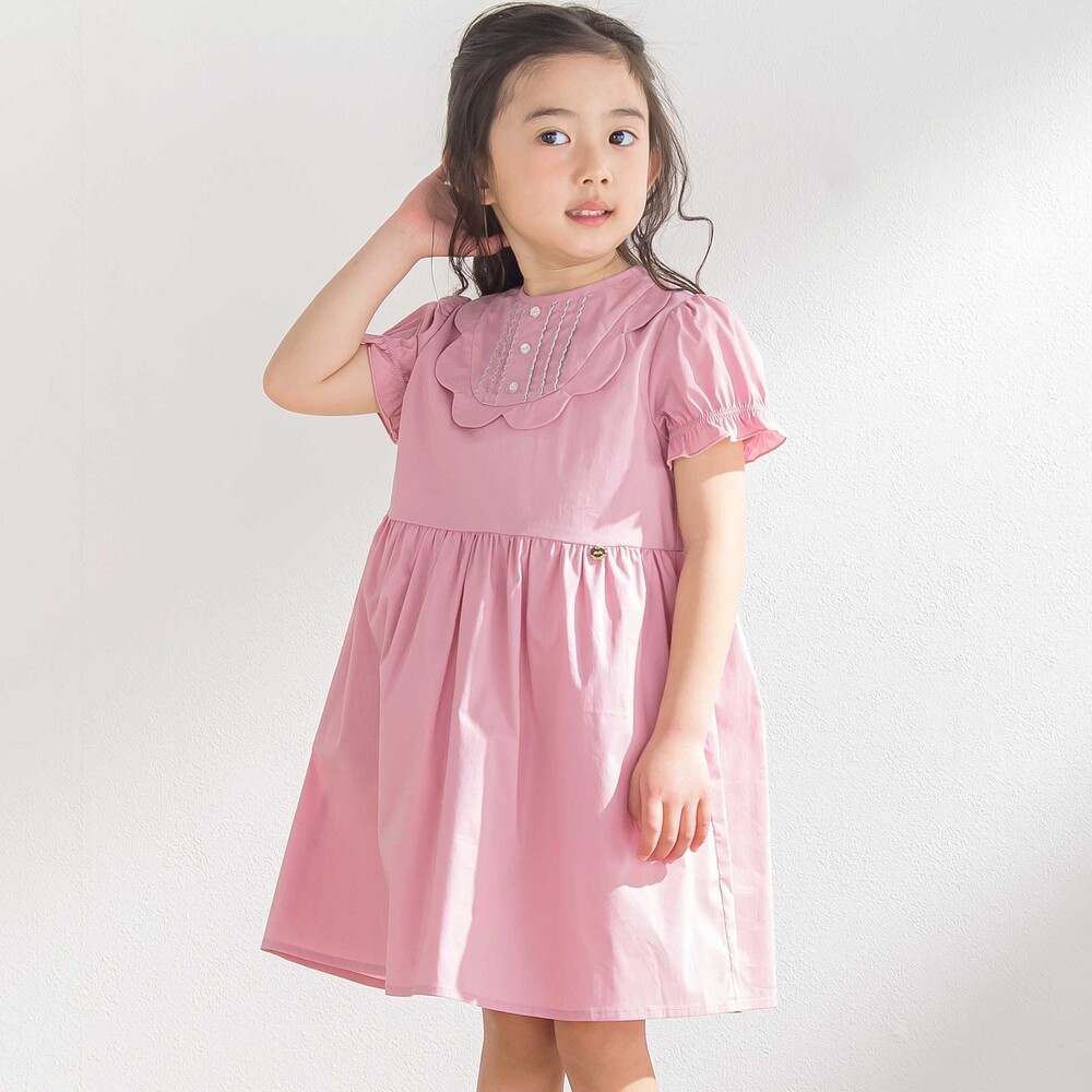 スカラップポイントワンピース(95~150cm)(95cm ブルー): ワンピース