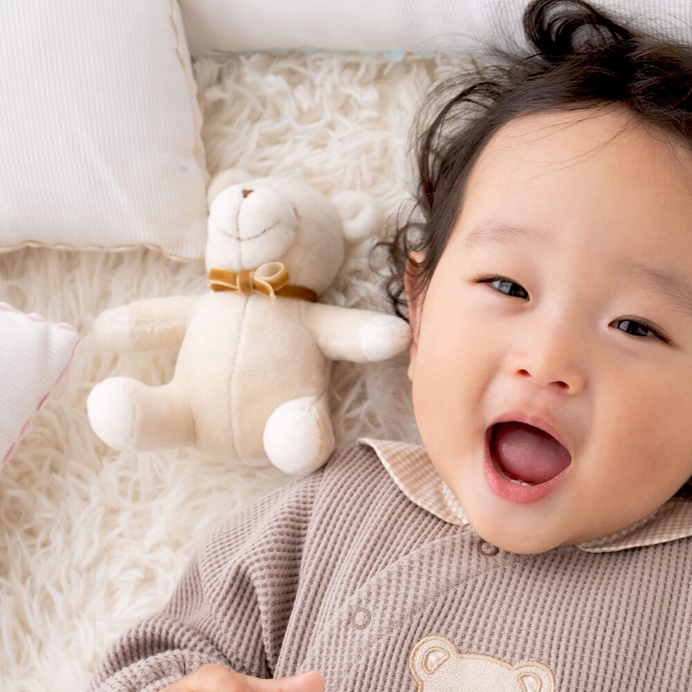 パイルクマガラガラ(ワンサイズ ベージュ系): 新生児/ベビー【べべ