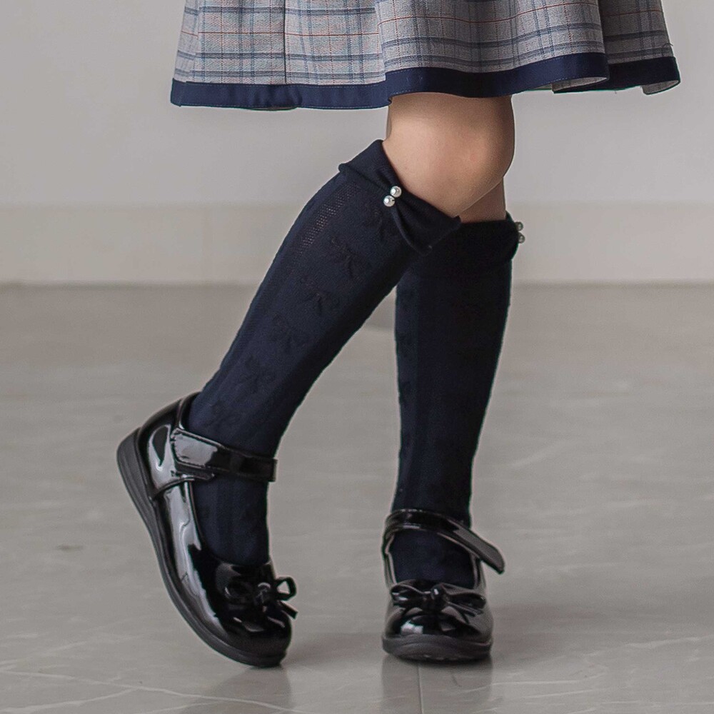 エナメルリボンストラップシューズ(17~20cm)(17cm ブラック): シューズ