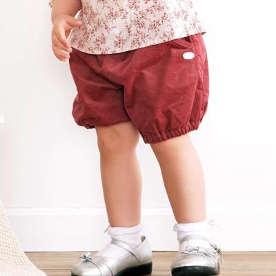 シャツコールカボチャパンツ(80~100cm)(80cm ボルドー): ボトム【べべ