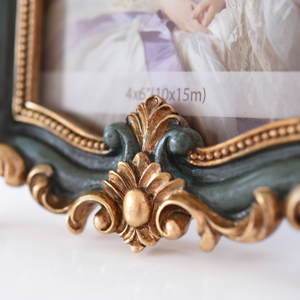 アールヌーヴォー フォトフレーム アンティークブルー | ロココ調家具