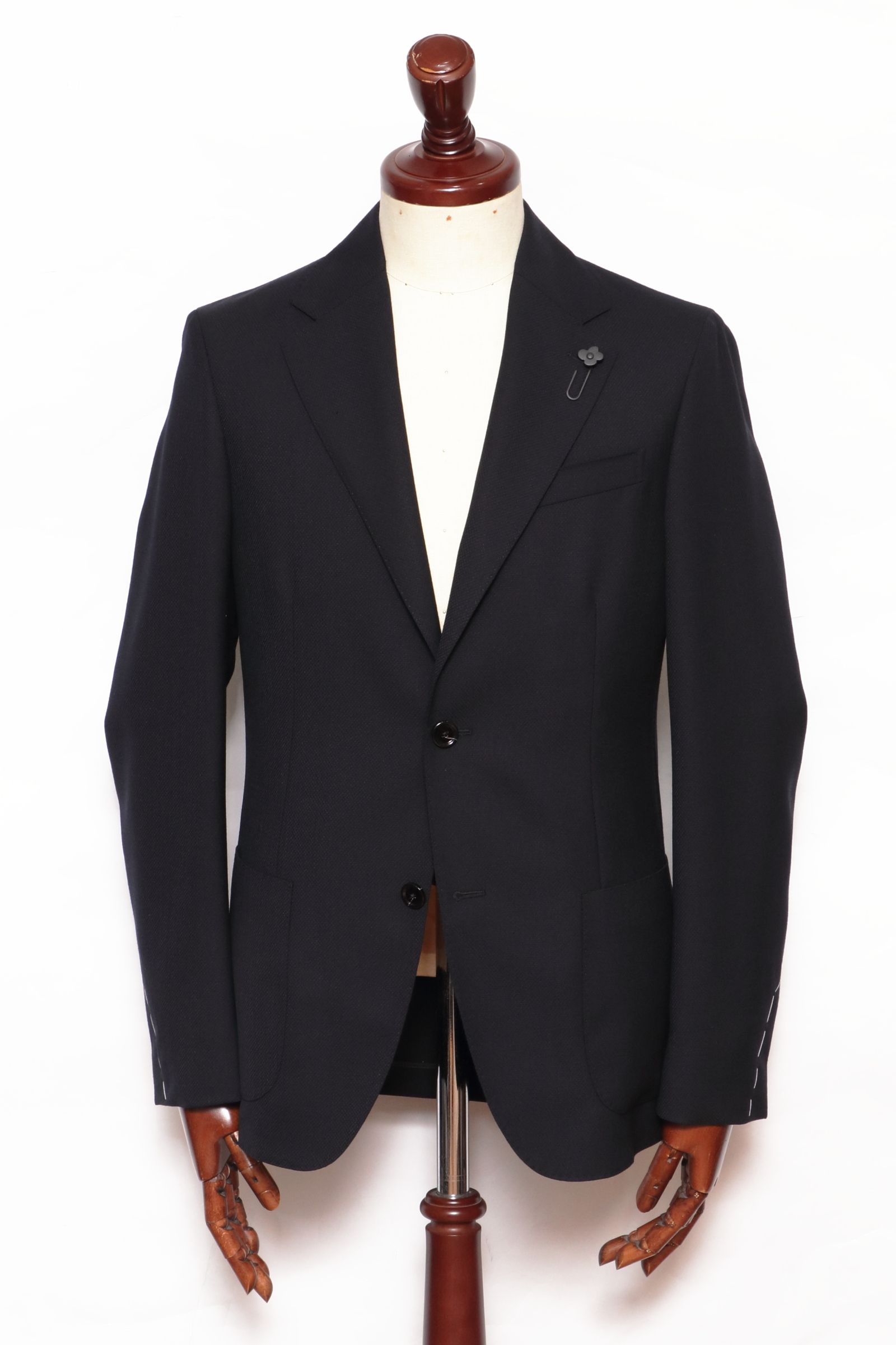 LARDINI - ROMA サマーウール ホップサック 2B ジャケット / ネイビー