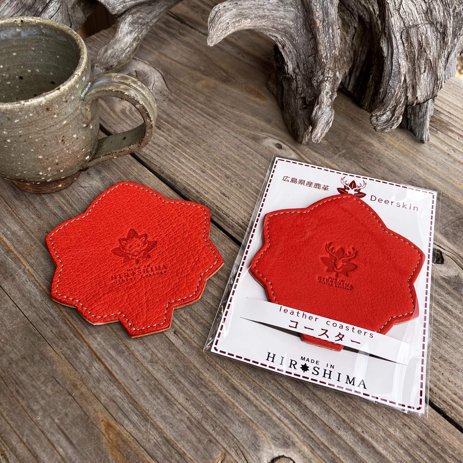 BELL'S SQUARE（ベルズスクエア） ジビエ鹿革「もみじモチーフ