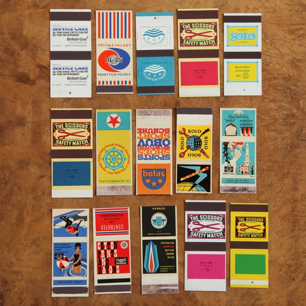 アンティーク・チェコ雑貨のお店 bábovka - マッチラベルの箱 15枚セット