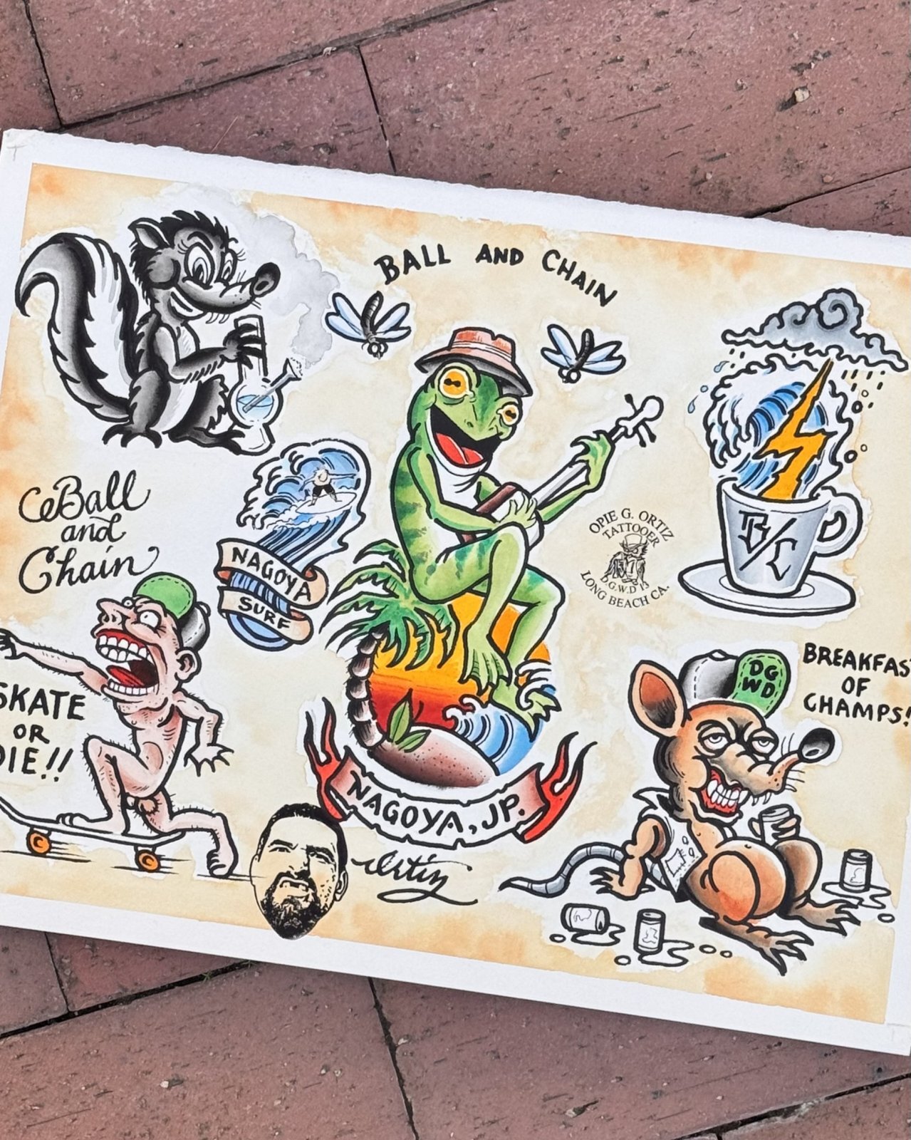 BALL&CHAIN Tattoo Flash ポスター Designed by OPIE ORTIZ