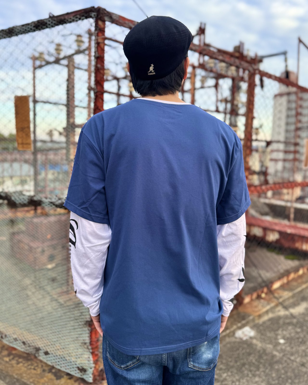 CYPRESS HILL / Leaf & Logo 長袖Tシャツ NAVY / WHITE