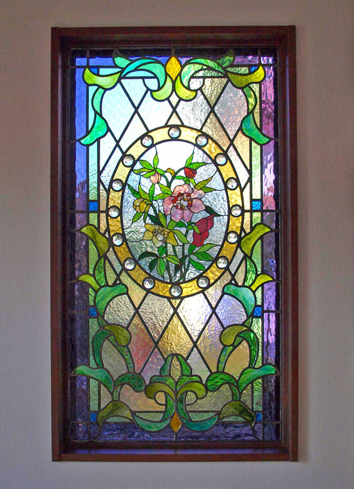 花・植物・風景のデザイン-007「花」| ステンドグラスバロック
