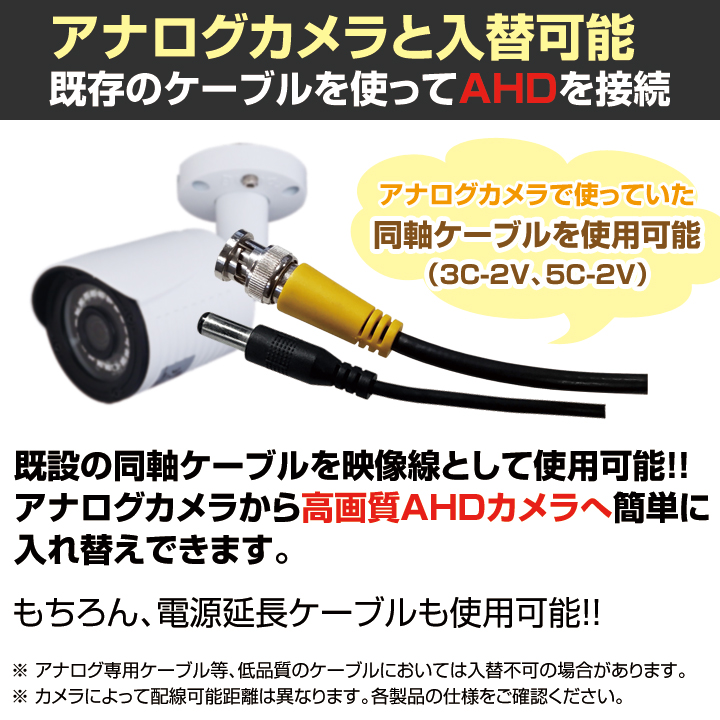 防犯カメラ1～4台セット【セット400-AHD】4chデジタルレコーダーのフル
