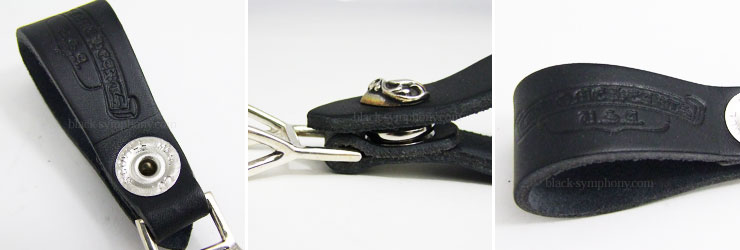 クロムハーツWベルトループハートボタンブラックレザー|クロムハーツ