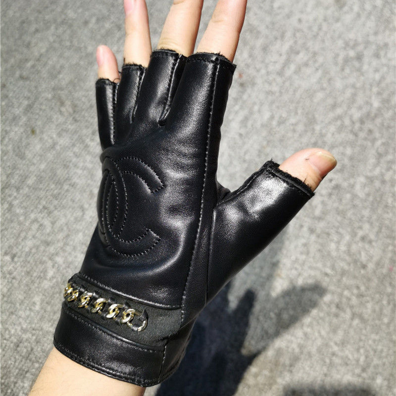 シャネルブランド半指手袋 レディースファッション高品質レザー