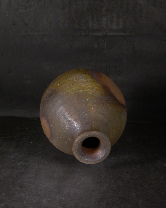 備前焼 登窯 備前焼人間国宝 故藤原 雄 共箱付きカセ窯変徳利4 備前焼