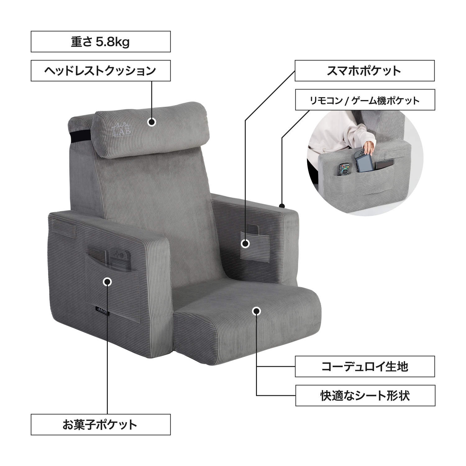 運べるスマホソファー LFS-800 | BIBILAB®