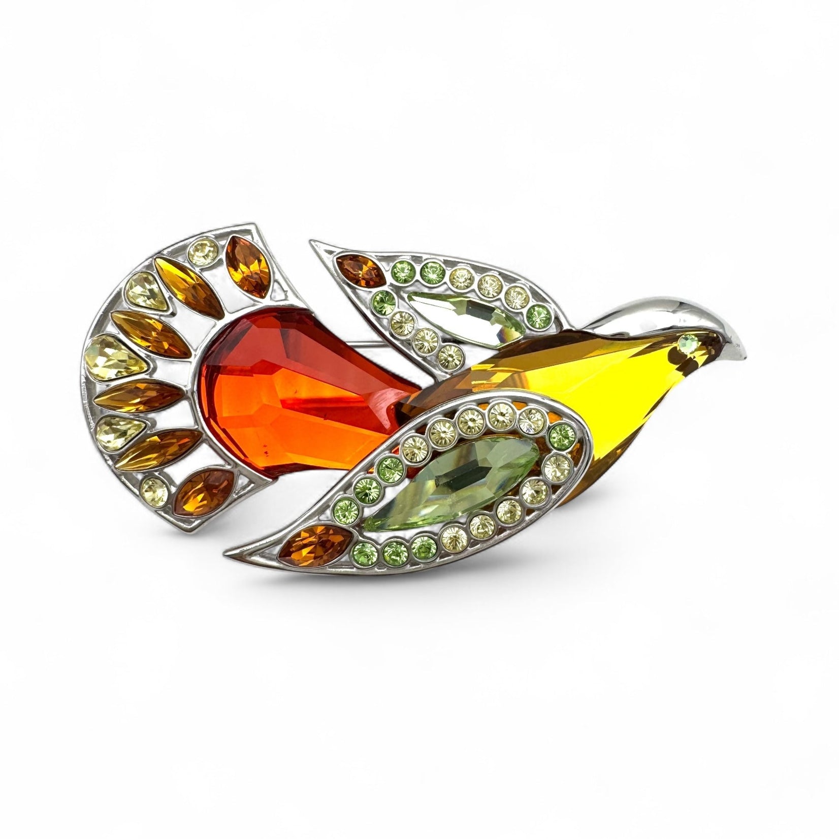 Daniel Swarovski (Paris) 925 Silver Crystal Bird Brooch 'Bamoa Sun