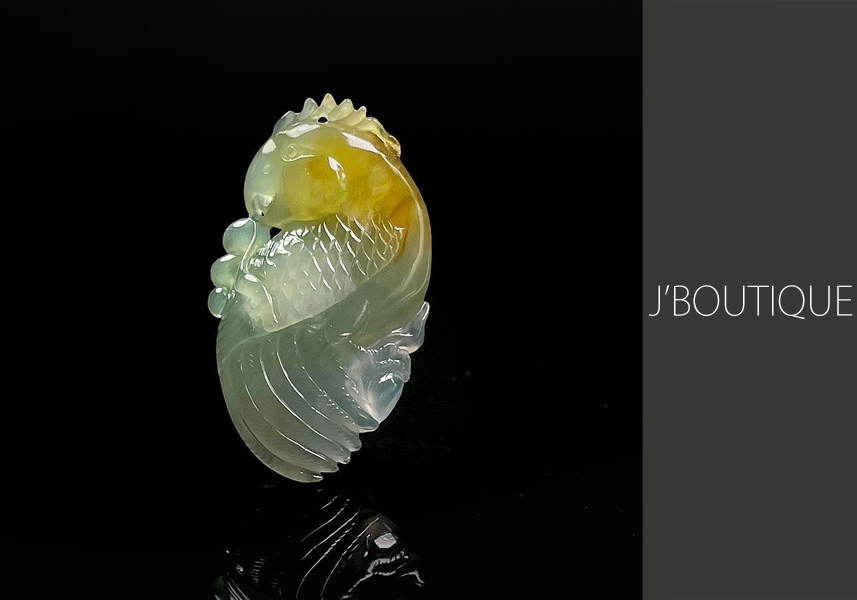 ミャンマー産天然無処理翡翠 猿 サル 精霊 ペンダント 手石