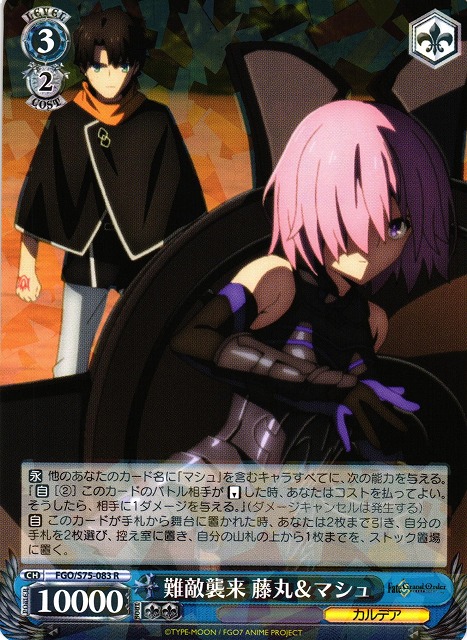 WS】難敵襲来 藤丸&マシュ【R】FGO/S75-083ヴァイスシュヴァルツ