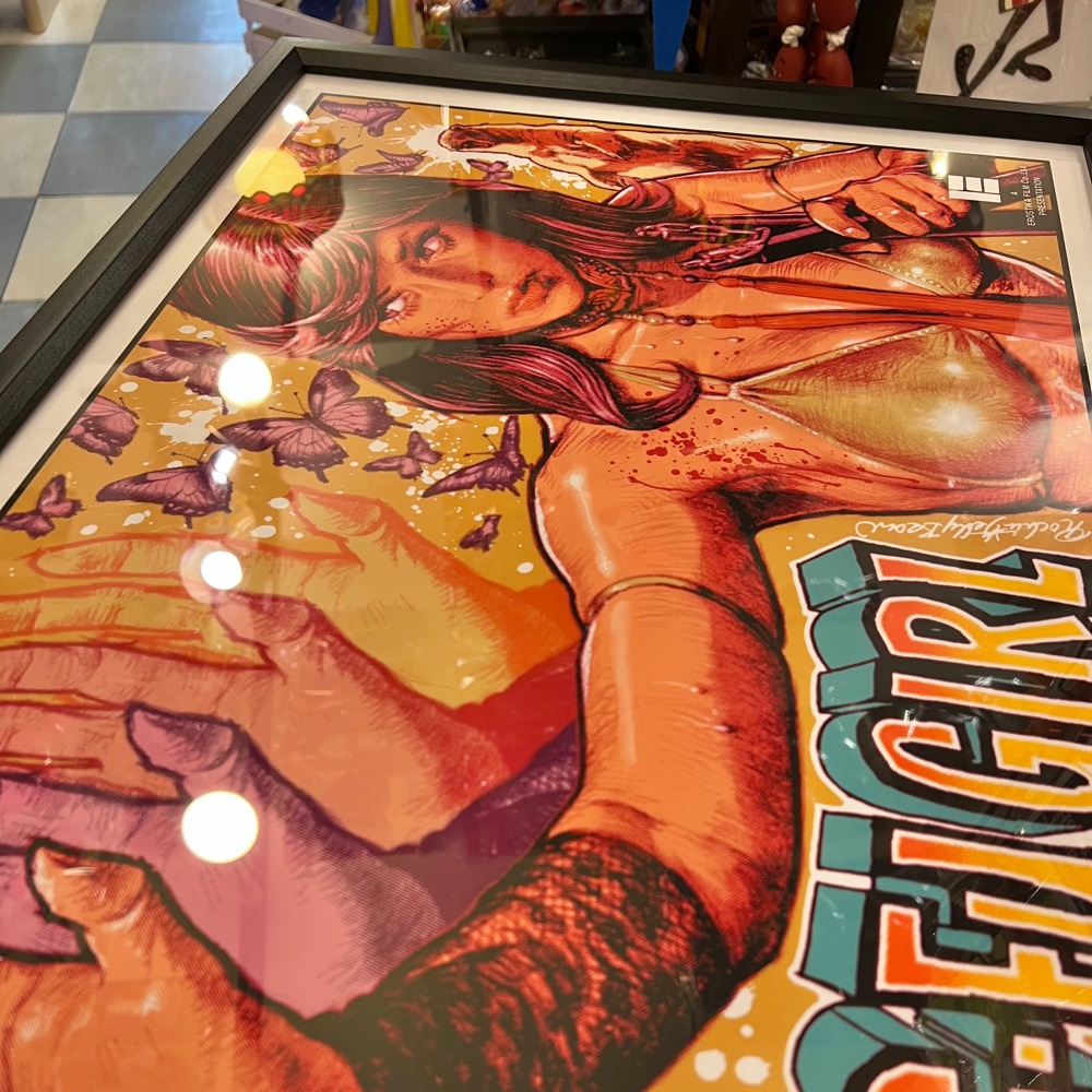 DEADLY KUNG-FU GIRL Silk Screen Print Poster & Frame シルク