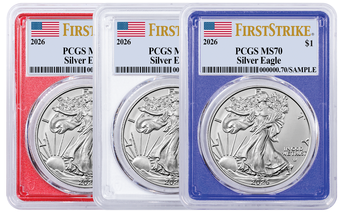 2021 $1 1-oz Silver Eagle T-1 PCGS MS70 FDI w/Flag Label | govmint.com