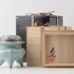 三代 諏訪蘇山 青瓷袴腰香炉 純銀 火屋 共箱 二重箱 茶道具 ｜骨董品