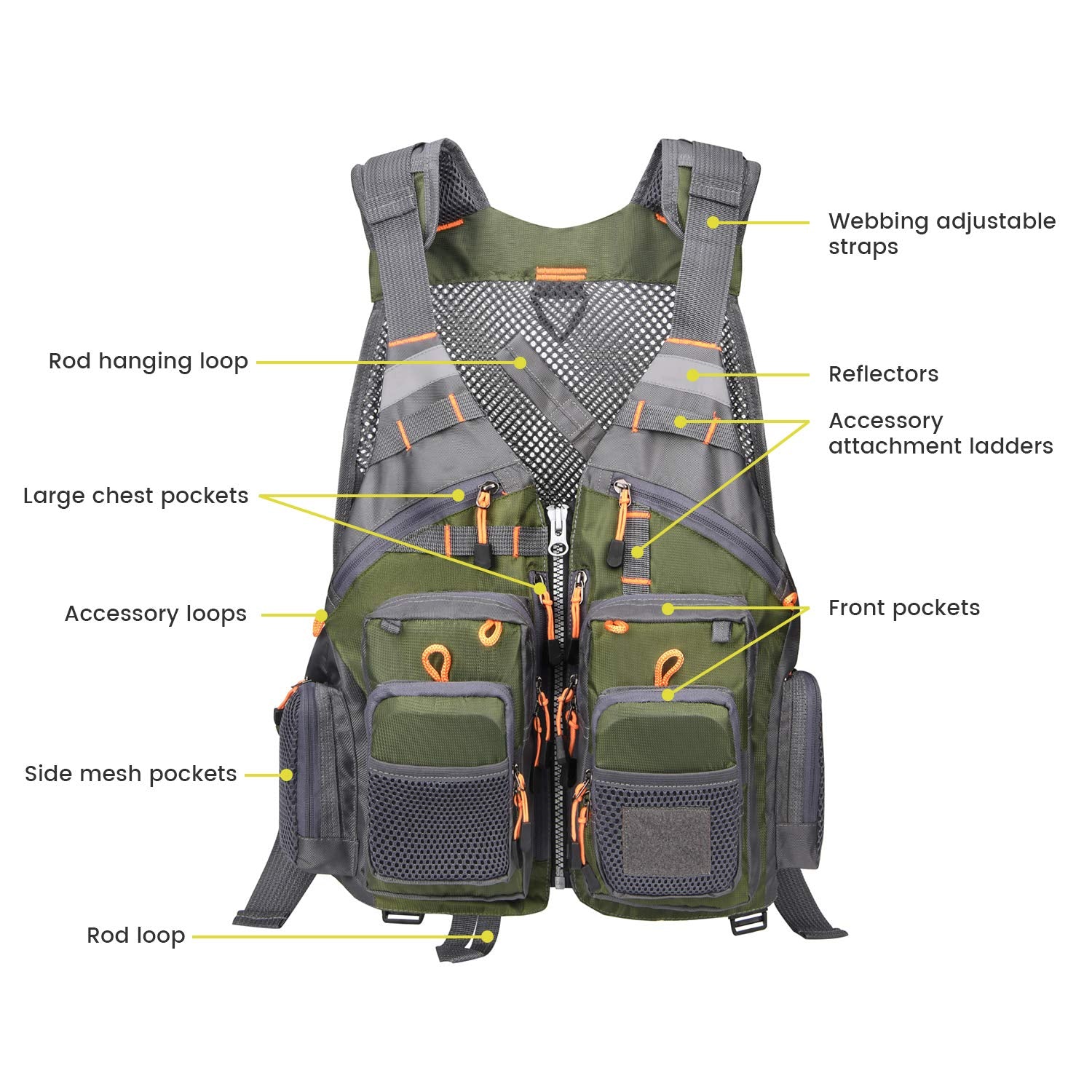Gonex Fly Fishing Vest | Mesh Fishing Vest with Pockets