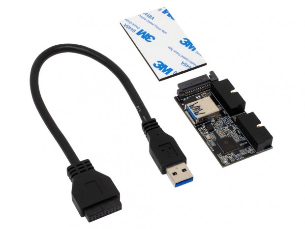 マザーボード上のUSB 3.0ヘッダを2分配、USB 3.0ポート×4を増設できる