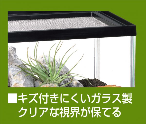 小型爬虫類・両生類等の飼育にインテリアに合うブラックフレームの