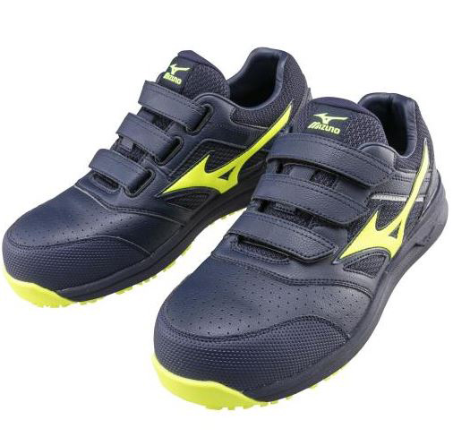 ミズノ オールマイティ LSII 22L 安全靴 ネイビー×イエロー 24.5