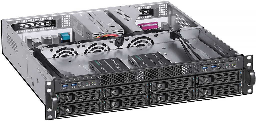 S208B-TWIN-ITX 2U HOTSWAP SYMMETRICAL SERVER CHASSIS、Mini-ITXの