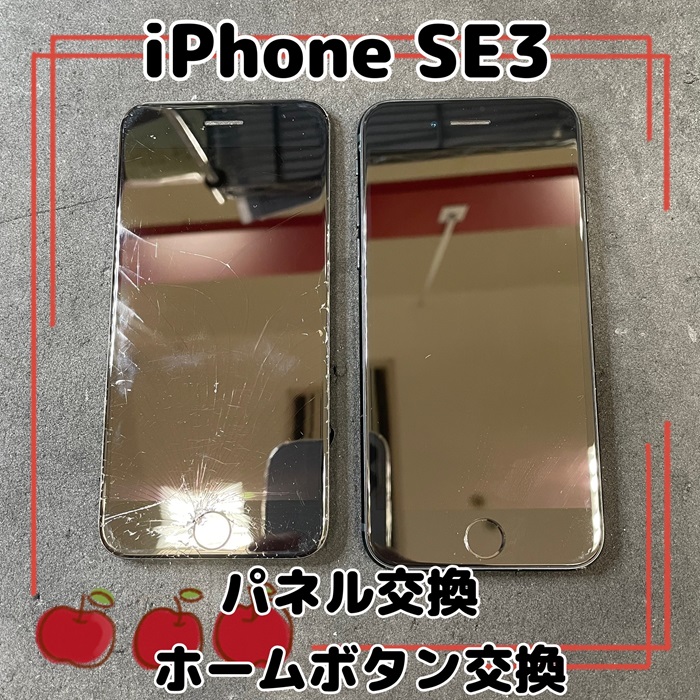 iPhone SE3修理事例｜液晶割れ＆ホームボタン破損もApple純正部品で