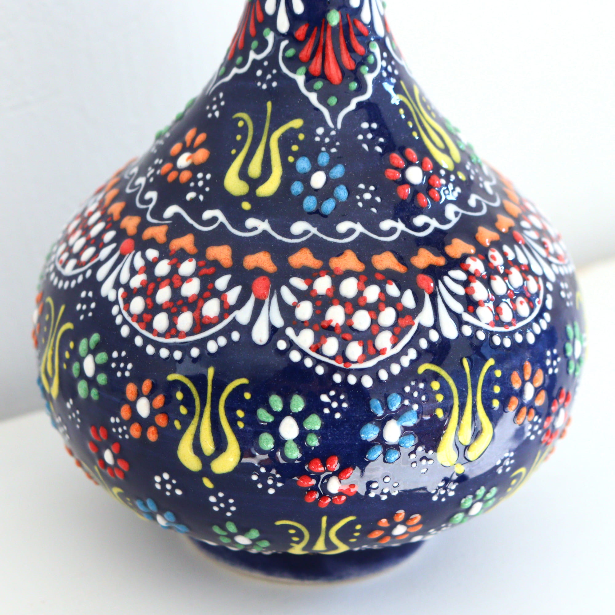 トルコ陶器 花瓶 一輪挿し フラワーベース 高さ20×直径12cm フラワー