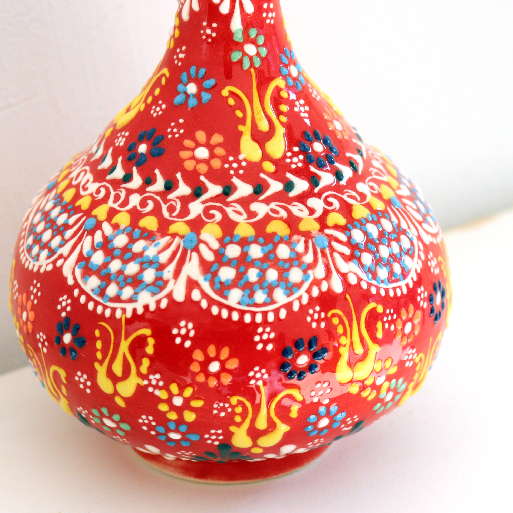 トルコ陶器 花瓶 一輪挿し フラワーベース 高さ20×直径12cm フラワー