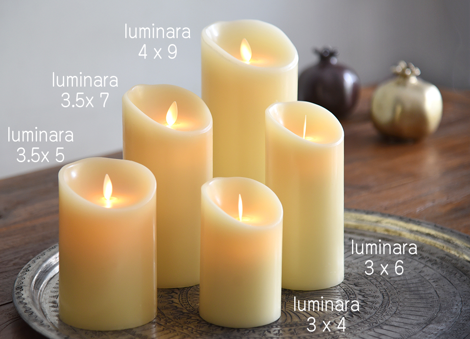 LEDキャンドル・LUMINARA（ルミナラ）ピラー4x9アイボリー 直径10cm