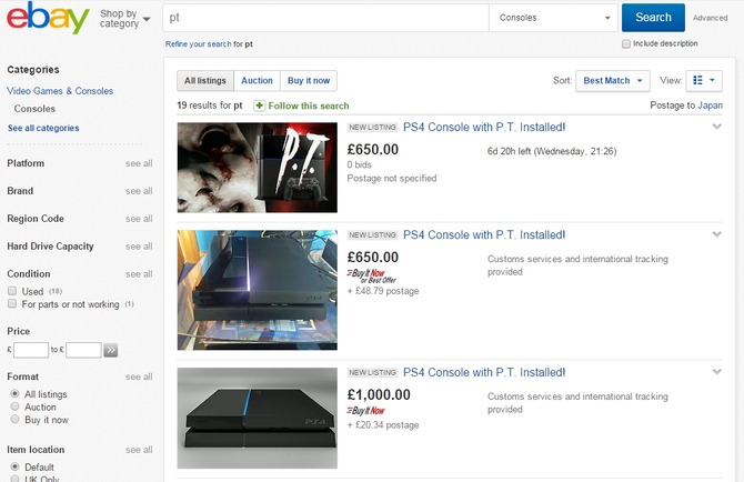 P.T.』インストール済みPS4本体がプレミア価格でeBayに多数出品 | Game