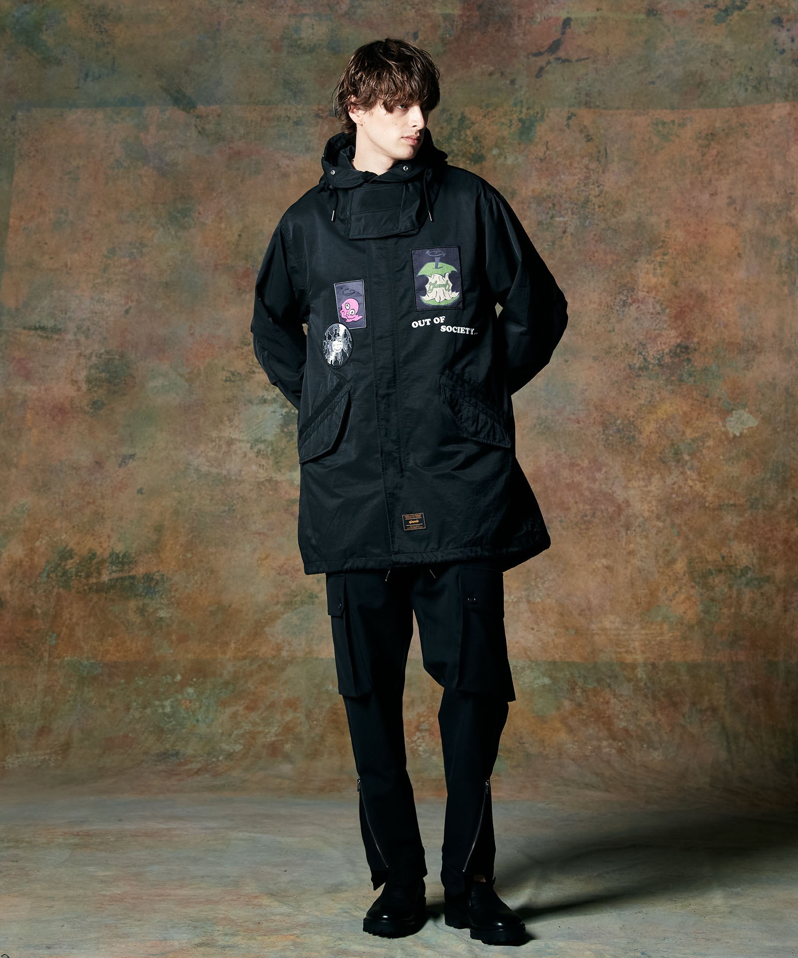GB0424/JKT05 : Emblem High Neck Mods Coat / エンブレムハイネック
