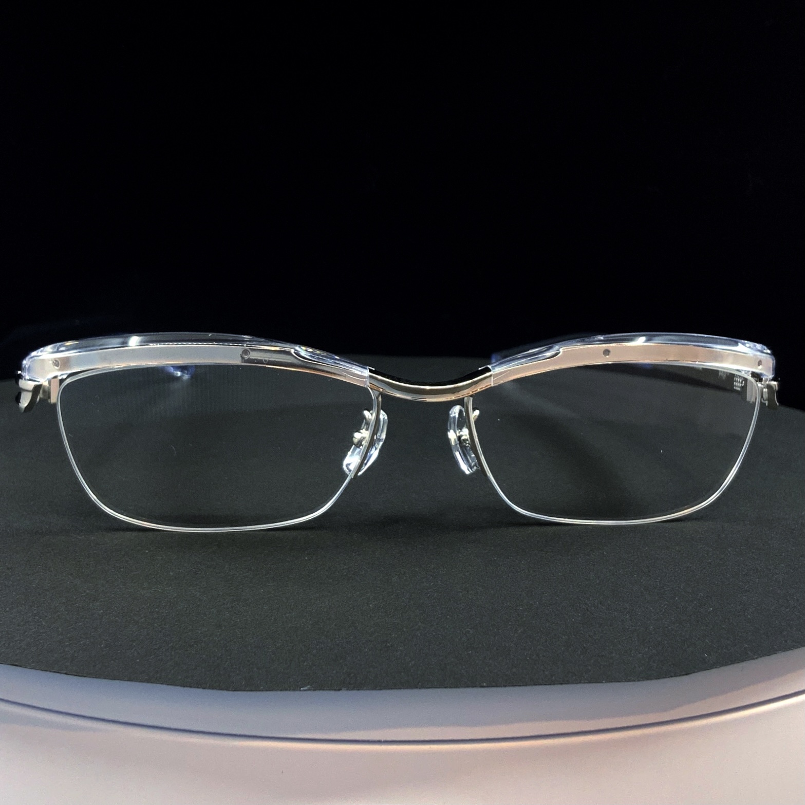 999.9 フォーナインズ メガネ M-24 2000 クリアⅹシルバー 56サイズ