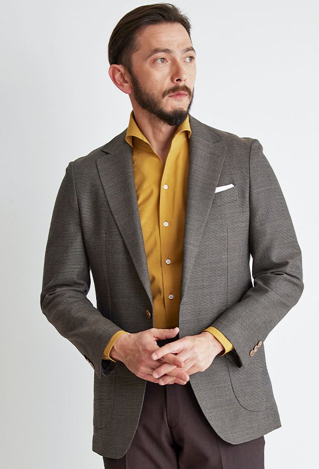 ブラウンジャケット＆パンツ・無地のコーディネート（CANONICO）｜10