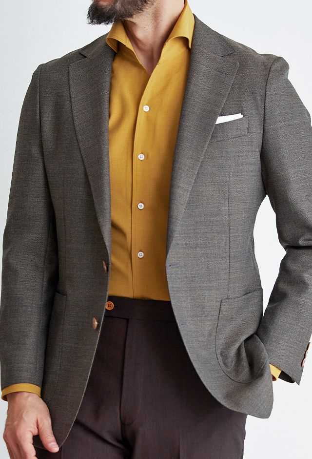 ブラウンジャケット＆パンツ・無地のコーディネート（CANONICO）｜10