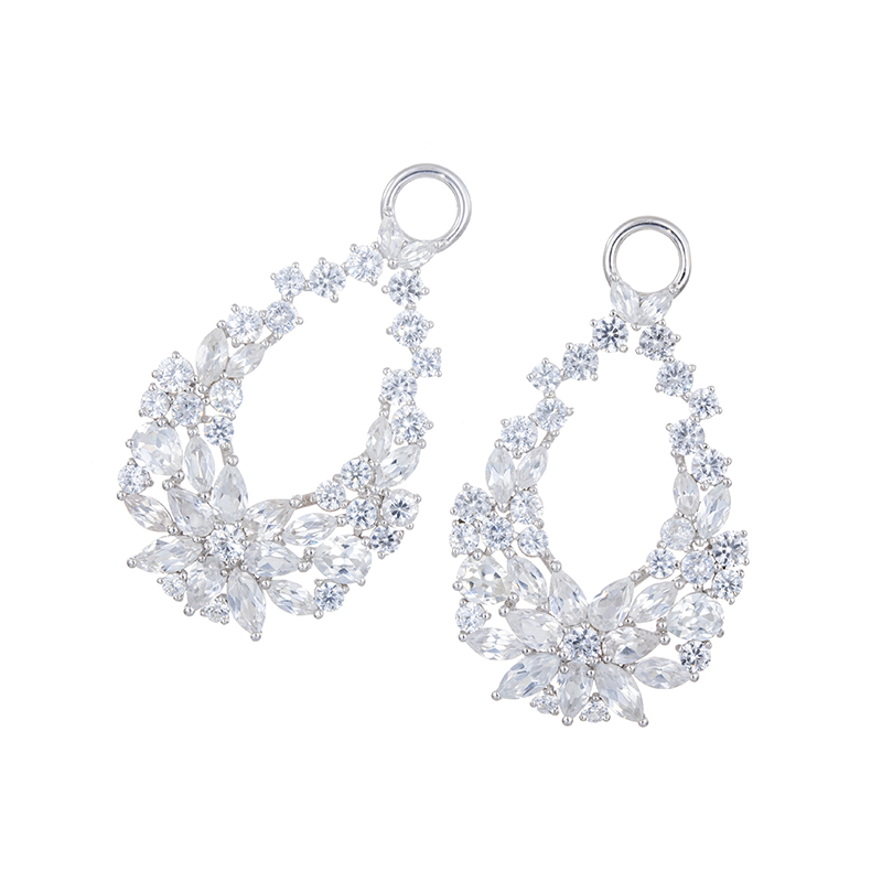 GSTV パラジウムシルバー950 天然ホワイトジルコン Mia チャーム ZI 約