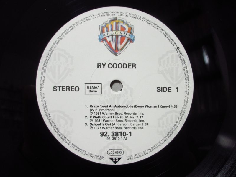 Ry Cooder / Live - Guitar Records