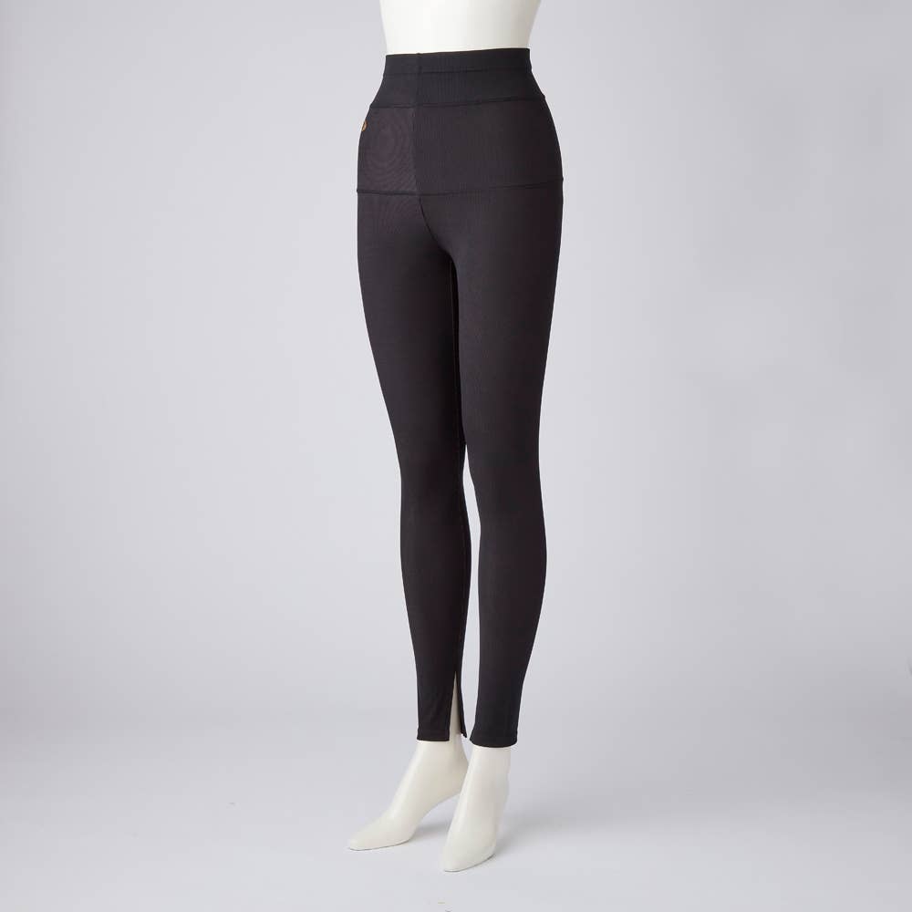 ハイウエスト・骨盤サポート】10分丈リブ柄レギンス【SALE】 RZL104