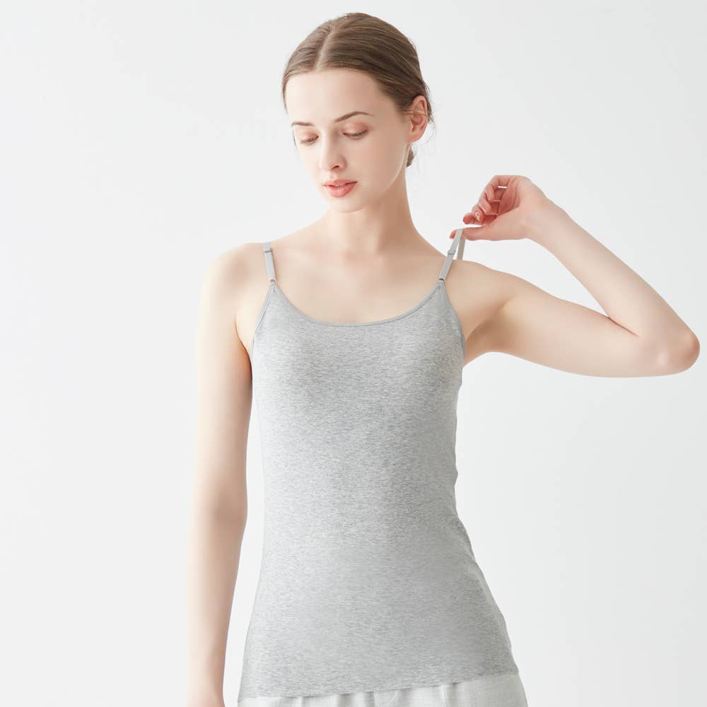 ひびきにくい綿85％】カップ付きタンクトップ【SALE】 CB4454V