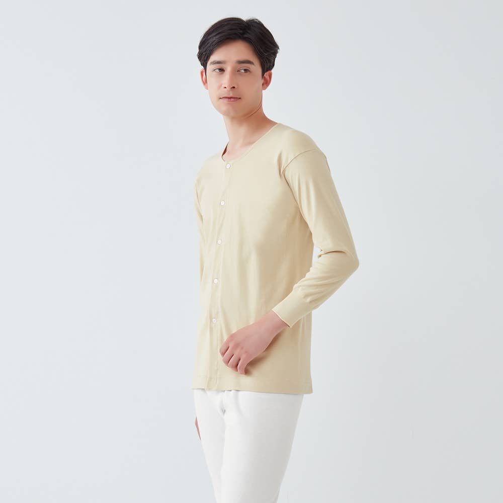 長袖前開きボタン付シャツ【SALE】 KQ2518A :メンズ トップス