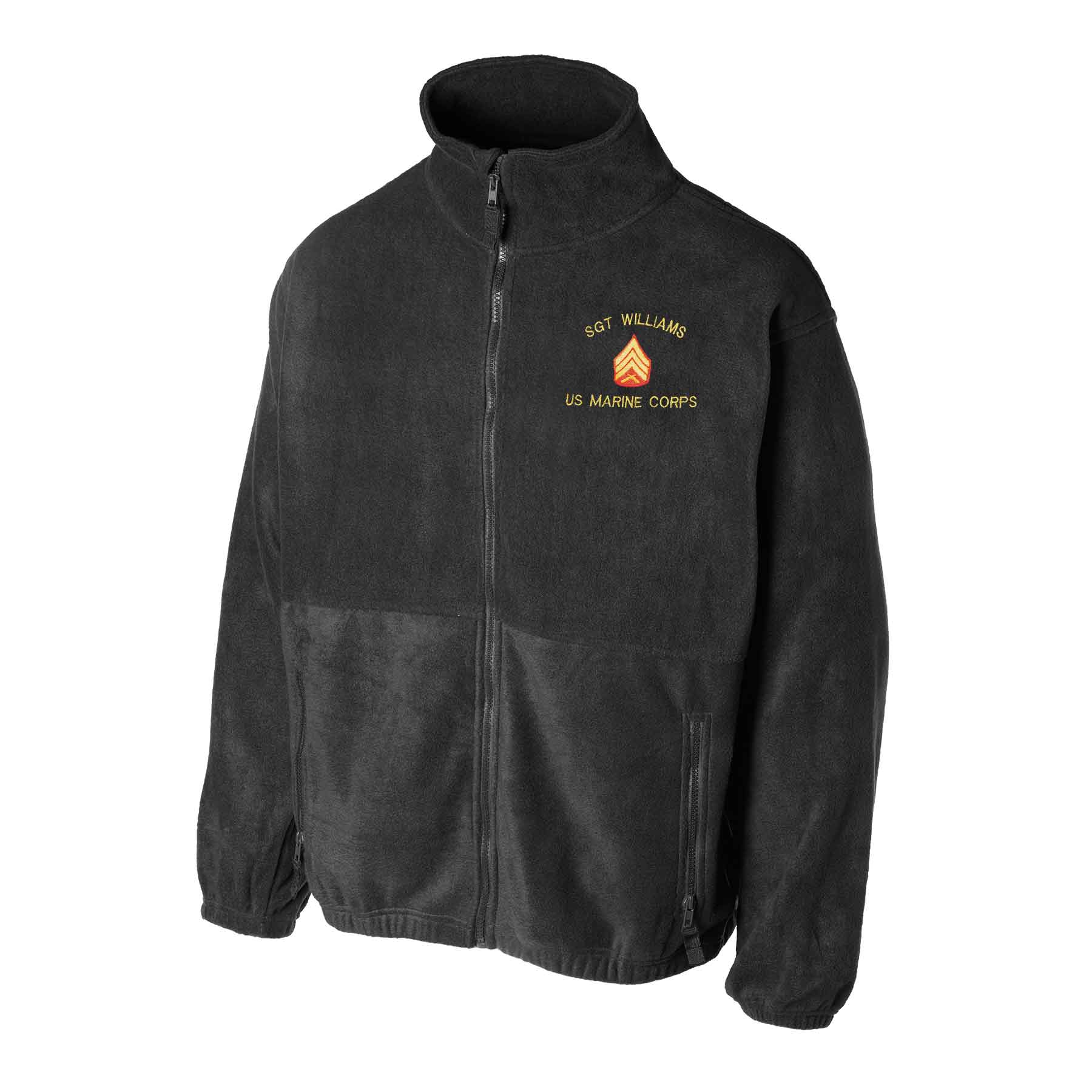 Custom USMC Embroidered Full Zip Fleece Jacket – SGT GRIT