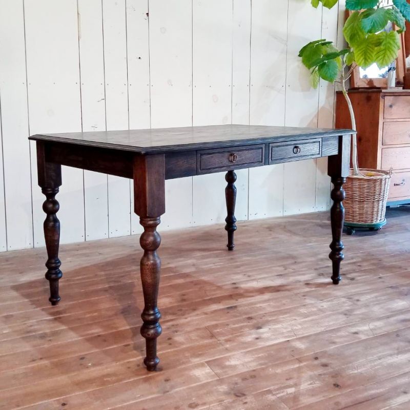 引き出し4杯付きオークアンティークテーブルW1200@大阪東京