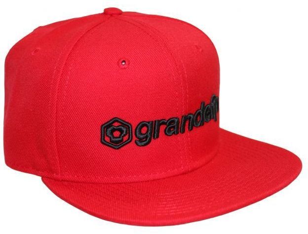 grandefp.3D刺繍フラットバイザーキャップ レッド - GRANDE F.P.