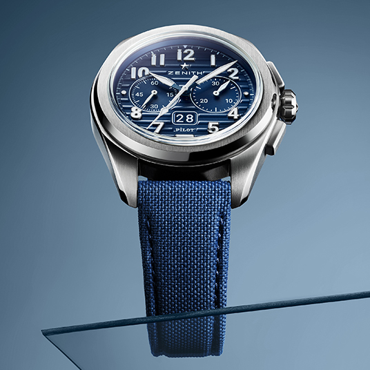 2024年 ゼニス新作 パイロット ビッグデイト フライバック ブルー