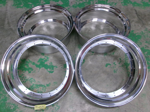 19インチのBBS LMを激深リム加工+リム/ディスクをDB仕様に塗装｜アルミ