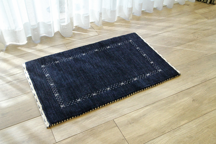 モダンギャッペ ＃074 インド製プレミアム ネイビー | ラグマット